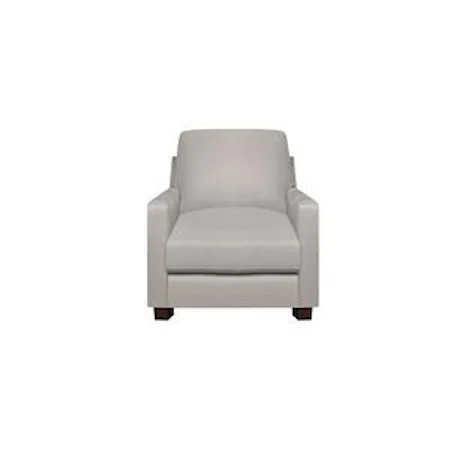 Cloud Gray Leather Chair and Ottoman Set